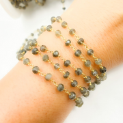 Smoky Quartz Gold Plated Wire Chain